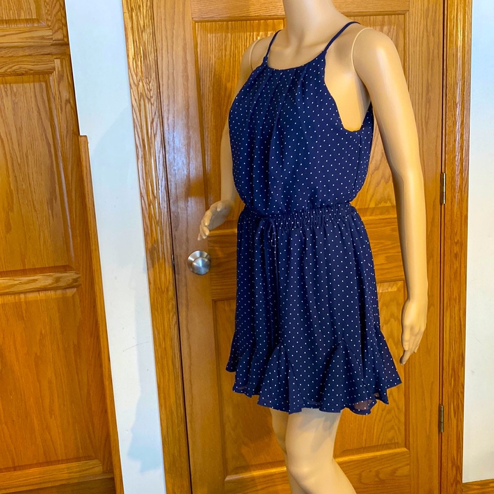 NWT Trixxi Company navydot spaghetti strap mini dress